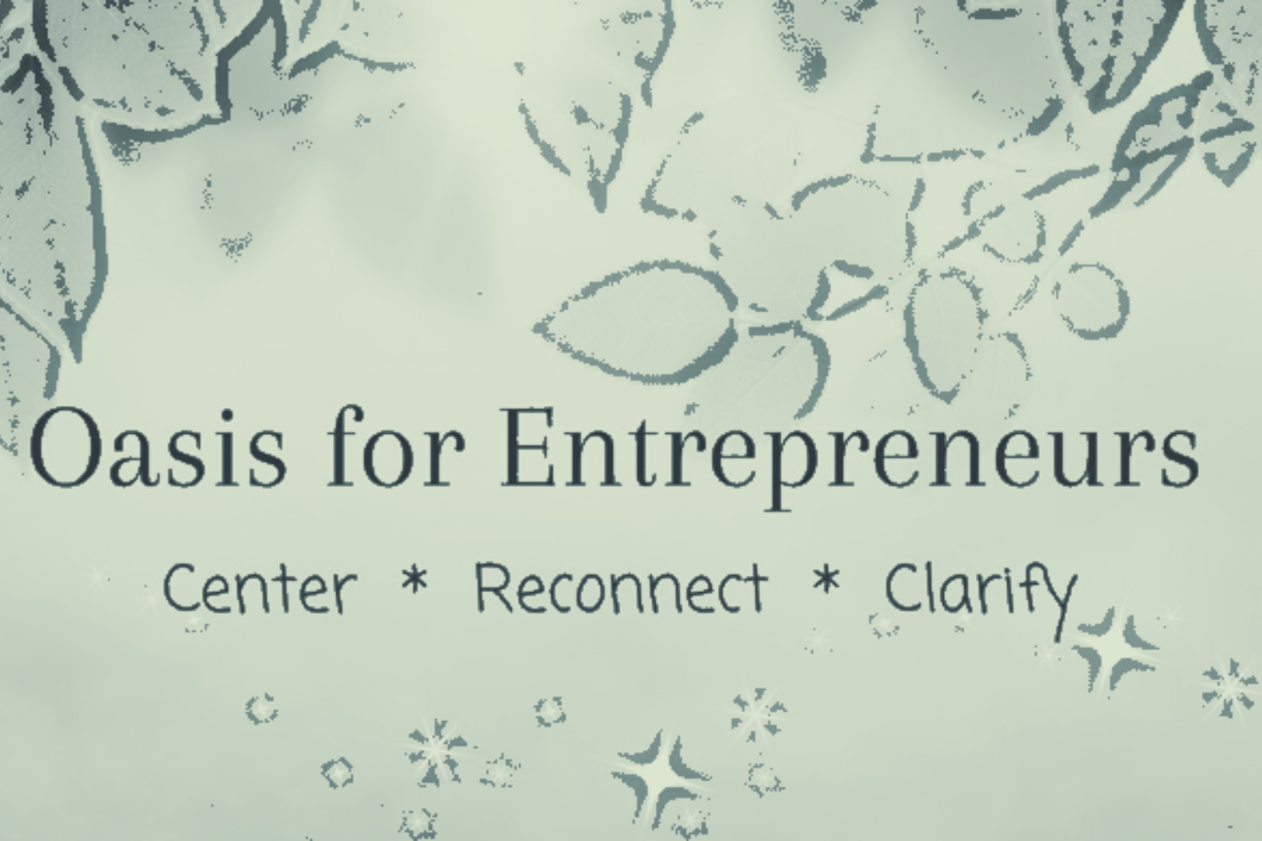 Oasis for Entrepreneurs - Center, Reconnect, Clarify